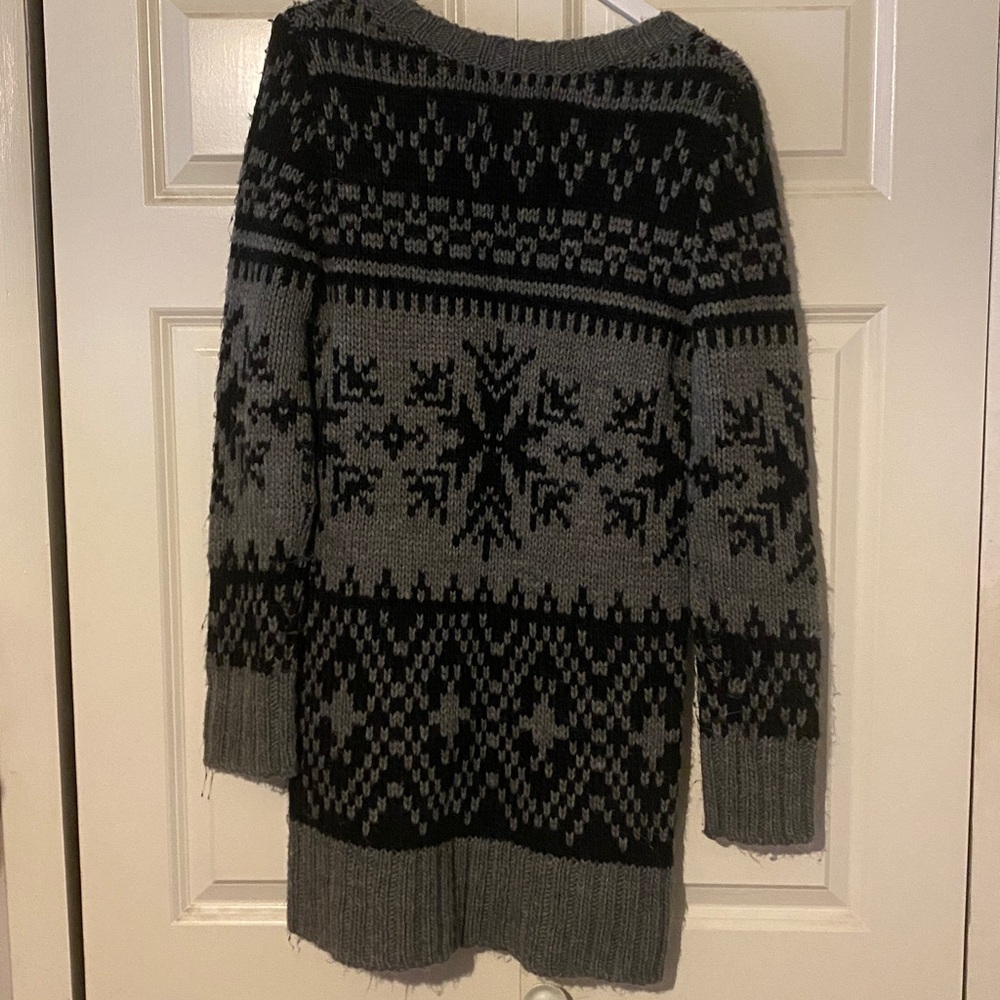 Black and Gray Knit Sweater Dress - Picture 4 of 4